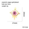 Estilo europeo y americano de venta caliente ojo del diablo cobre incrustado ojo de resina multicolor colgante personalizado hecho a mano anillo accesorios de collar