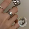 Anillo Geométrico Hueco para Mujer, Único y de Moda, con un Diseño Exagerado, Anillo Abierto Irregular, Sencillo y Exquisito para el Dedo Índice