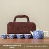 Conjunto de Chá Kung Fu para Exterior Conjunto de Chá Estilo Chinês Paisagem a Tinta Porcelana Branca Dehua Conjunto de Chá de Viagem Conjunto de Bule Xishi Personalizado