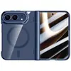 Capa Protetora Magnética Anti-Queda Transparente Galvanizada para Celular Dobrável Apple iPhone Duo com Suporte para Lente