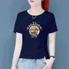 E-commerce Transfronteiriço Desconto Moda Mãe Tamanho Grande Marca Camiseta Manga Curta Moda Feminina Versátil Chique Top Modelador Verão