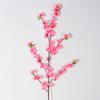 Venta al por mayor de fábrica rama de flor de cerezo artificial 4 horquillas con hoja árbol de paisaje de flor de durazno decoración del hogar boda arco de boda guía de camino