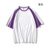 Verano Nueva Camiseta Diseño Nicho Contrastante Raglán Manga Corta Estilo Pareja Marca Moderna Juventud Campus Camiseta