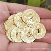 1.4CM dragón tesoro hacedor de fortuna y fénix aleación de cobre y oro cinco emperadores oro monedas antiguas de cobre accesorios de dinero suelto