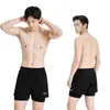 Cueca boxer de natação masculina personalizada, design de duas peças, camada dupla anti-exposição, tamanho grande, adequada para treinamento em piscina, praia e fontes termais