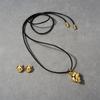 Moda Europeia e Americana Roupa de Trabalho Essencial Cordão Preto Pingente de Concha Colar Brincos Corrente Longa Empilhada Nicho para Mulheres