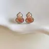 Pendientes de Zirconia Estilo Ins Aguja de Plata Forma de Calabaza Simples de Moda Personalidad Clavo Elegantes de Nicho de Gama Alta Venta al por Mayor