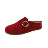 Novos Sapatos Birkenstock de Solado Grosso para Outono de 2026 para Mulheres, Sapatos Preguiçosos Slip-on para Uso Externo, Meio Chinelos Fechados com Fivela de Metal para Mulheres
