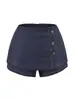 Pantalones Falda Vaquera Mini con Abertura Lateral Botones Estilo Americano Ajustados al Cuerpo para Mujer Verano 2026 Temperamento Retro Pantalones Falda