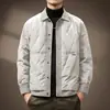 Jaqueta Puffer Leve Estilo Camisa 90% Penugem de Pato Branco de Alta Qualidade para Homens 2026 Inverno Novo Estilo Solta Tamanho Grande Jaqueta de Trabalho para Homens