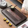 Bandeja de Té Hogareña Pequeña de Doble Uso Almacenamiento y Drenaje Bandeja Drenaje de Agua Mesa de Té Bambú Rectangular Grande y Pequeño Juego de Té Venta al por Mayor