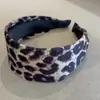 Faixa de Cabelo Estilo Coreano Estampa de Leopardo Tendência Versátil Acessório de Cabelo de Celebridade da Internet Versão Larga para Cobrir Cabelos Grisalhos Faixa Fina para Mulheres
