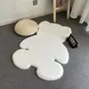 Alfombra de Oso de Piel de Conejo para Habitación Infantil Alfombrilla de Piso Linda de Dibujos Animados Decoración de Dormitorio Alfombrilla de Mesita de Noche Anime Alfombrilla de Felpa para Sofá