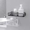 Estante de almacenamiento para baño, sin perforaciones, rectangular, de hierro, multifuncional, para pared