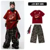 Ropa Urbana de Moda para Niños Hip-Hop Conjunto de Pantalones Cortos Camuflados de Manga Corta para Niños Atrevidos Atuendo de Pasarela para Niñas Hip-Hop