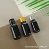 Botella de vidrio negro al por mayor para aceite esencial, frasco gotero oscuro para aceite medicinal, frasco pequeño vacío, botella de mezcla de solución madre de esencia, frasco sellado