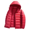 Jaqueta de plumas vermelha chinesa, nova coleção de inverno, estilos combinando para casais, jaqueta de plumas com capuz, casaco de plumas quente para adultos jovens e de meia-idade, disponível em tamanhos grandes para homens e mulheres