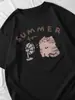 Camiseta de Manga Corta de Dibujos Animados 2026 Nuevo Estilo Diseño Oversize Estilo Americano de Nicho Top Holgado y Versátil de Media Manga Ins