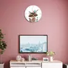 Reloj de pared lindo con patrón de animal zorro, puntero de metal acrílico silencioso, venta al por mayor