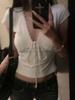Camiseta Sexy de Encaje con Tirantes de Estilo Pura Pasión Manga Corta para Mujer Verano Nuevo Aspecto Adelgazante Top Corto Sexy