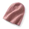 Gorro de doble capa de cachemira, amigable con la piel y cálido, gorro unisex de punto de cachemira con parte superior redonda, versátil gorro para el frío al aire libre