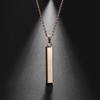 Moda Europea y Americana Simple Brillante Oro de 18K Colgante de Deseo Collar de Acero de Titanio Grabado Pareja Colgante de Acero Inoxidable