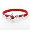 Venta al por mayor del fabricante Nuevos productos Tendencia europea y americana Anclas Pulseras de Avión para Hombre Joyería de Mano con Cuerda de Poliéster
