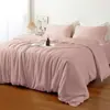 Funda de edredón de verano Amazon transfronteriza estilo minimalista color liso fibra de bambú estampado reactivo pieza única para el hogar tacto fresco