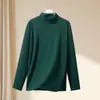 Ropa interior térmica de aislamiento térmico con forro polar y diseño engrosado, camiseta base para hombre con cuello semi-alto, camiseta de manga larga de color liso, top de otoño