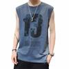 Chaleco de verano para hombre, informal, de marca moderna, personalizado, ropa deportiva, ropa exterior, camiseta holgada sin mangas