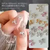 Accesorios para decoración de uñas de lazo de mariposa con circonita, lazo de perla con acabado brillante, accesorios pequeños de diamantes de imitación para uñas portátiles DIY, venta al por mayor