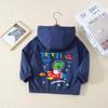 Chaqueta de Dibujos Animados de Otoño para Niños 2025 Nueva Elegante Cortavientos para Niños Mayores, Chaqueta Casual Versátil de Estilo Urbano de Moda para Niños