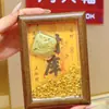 El oro puro 999 trae riqueza y prosperidad, adorno de marco de fotos dorado para la sala de estar, atrae riqueza y tesoros, una pieza decorativa para el área financiera, un regalo de vacaciones