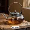 Tetera de Vidrio de Borosilicato Alto Resistente al Calor para Hogar, Tetera de Vidrio con Diseño de Calabaza Frutal, Tetera de Vidrio con Diseño de Crisantemo Rayado, Tetera con Tapa de Aleta, Tetera de Flores