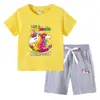 Nuevo conjunto de dos piezas para niños de verano 2023 camiseta de manga corta de algodón coreano ropa infantil de comercio exterior ins