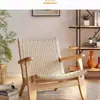 Silla sofá de madera maciza silla de balcón para el ocio estilo vintage silla tejida de ratán sillón individual para sala de estar silla de montar para casa B&B
