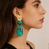 Brincos ovais de resina estilo Melard retrô de fábrica transfronteiriços, brincos femininos, brincos exagerados de alta qualidade europeus e americanos