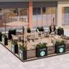 Jardinera de acero inoxidable para exteriores combinación tienda de té con leche soporte para flores calle comercial jardinera de hierro forjado valla de patio macizo de flores municipal