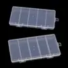 PP transparente fijo 5 rejillas caja de plástico para equipo de pesca tapa abatible doble hebilla papelería accesorios DIY caja de embalaje con acabado de tornillo