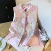 Calidad garantizada, seda, reductor de edad, estilo chino nuevo, botón de nudo chino tradicional, jacquard, chaleco mejorado otoño/invierno para mujer