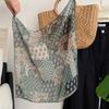 Pañuelo para el pelo floral de algodón y lino, celebrado en Internet, 53 cm, pañuelo cuadrado pequeño, bufanda fina de primavera y otoño para mujer, bufanda decorativa apilada