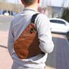 Bolso bandolera Nuevo Moderno Simple Casual Color Sólido Bolso de Hombro Portátil Moderno Textura Negocios Viajero Bolsa de Pecho para Hombre