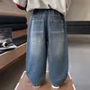 Jeans de pierna curva para niño, nueva colección primavera/otoño 2026, pantalones largos estilosos para niños de 3 años, pantalones de otoño para niños, modernos