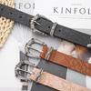 Cinturón Vintage Repujado Estilo Europeo y Americano Hebilla de Flor Decorativo para Jeans Cinturón de Mujer Patrón Repujado PU Cinturón para Niñas