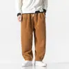 Nuevos Pantalones Harem Sueltos Estilo Chino Otoño e Invierno Pana Talla Grande Pantalones Casuales Pantalones Rectos Cónicos para Hombre