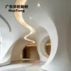 Produto Moldado em Gesso Reforçado com Fibra Moderno Simples Pré-moldado Sob Medida Museu de Arte Parede Curva de GRG
