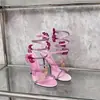 Zapatos de Tacón Alto con Pedrería de Diseño Exclusivo Verano 2026 Comercio Exterior Europeo y Americano Tacón Fino Flor Mariposa Socialité Europea y Americana Zapatos de Boda para Mujer