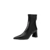 Botas súper elásticas para mujer, botas de corte ajustado, nueva colección otoño/invierno, diseño de punta, cierre trasero, tacones altos gruesos, botines elásticos, botines individuales para mujer