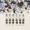 Cuentas de Letras Inglesas Acrílicas Agujero Grande Cuentas Sueltas Accesorios para Joyería DIY Cuentas Cuadradas Cuentas para Pulsera Zodiacal de Amor