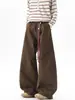 Pantalones holgados de pierna ancha, estilo retro deconstruido, retazos curvos, marca de moda, pantalones de trabajo, pantalones casuales para hombre, estilo americano de otoño